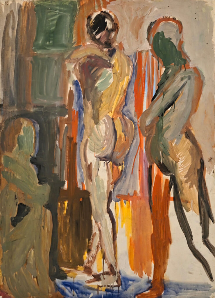 Tamyo Leonard, Figurengruppe, Papierarbeit, 102 x 74 cm