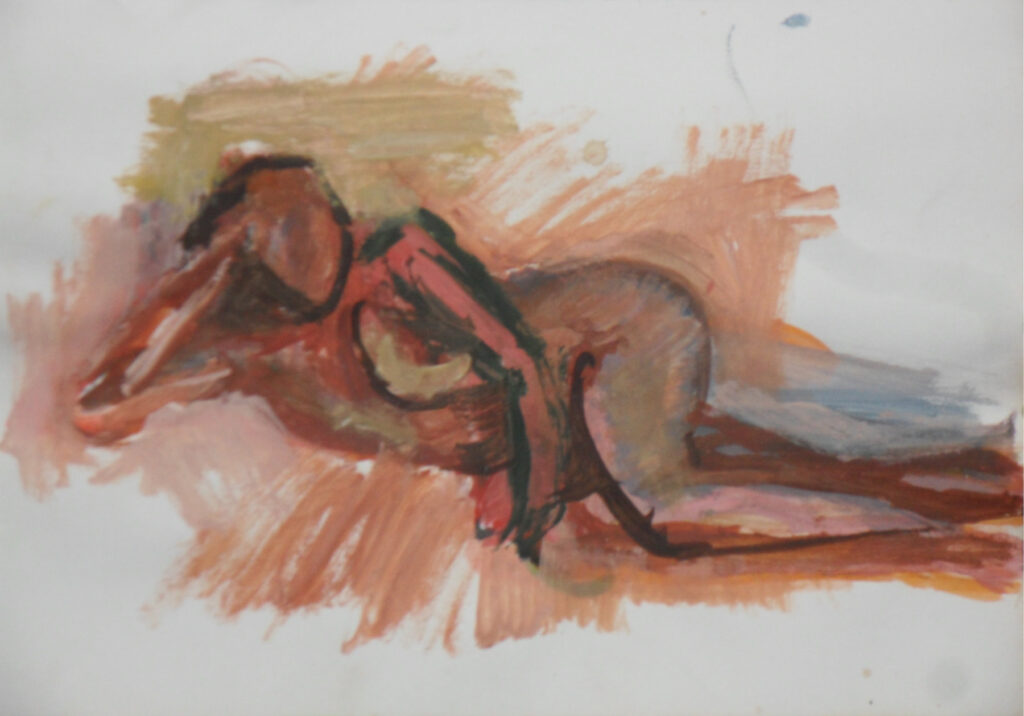 Tamyo Leonard, Liegende II, Papierarbeit