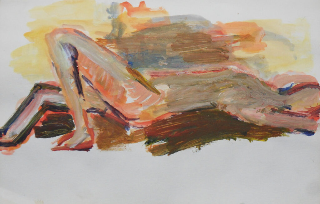 Tamyo Leonard, Liegende IV, Paierarbeit