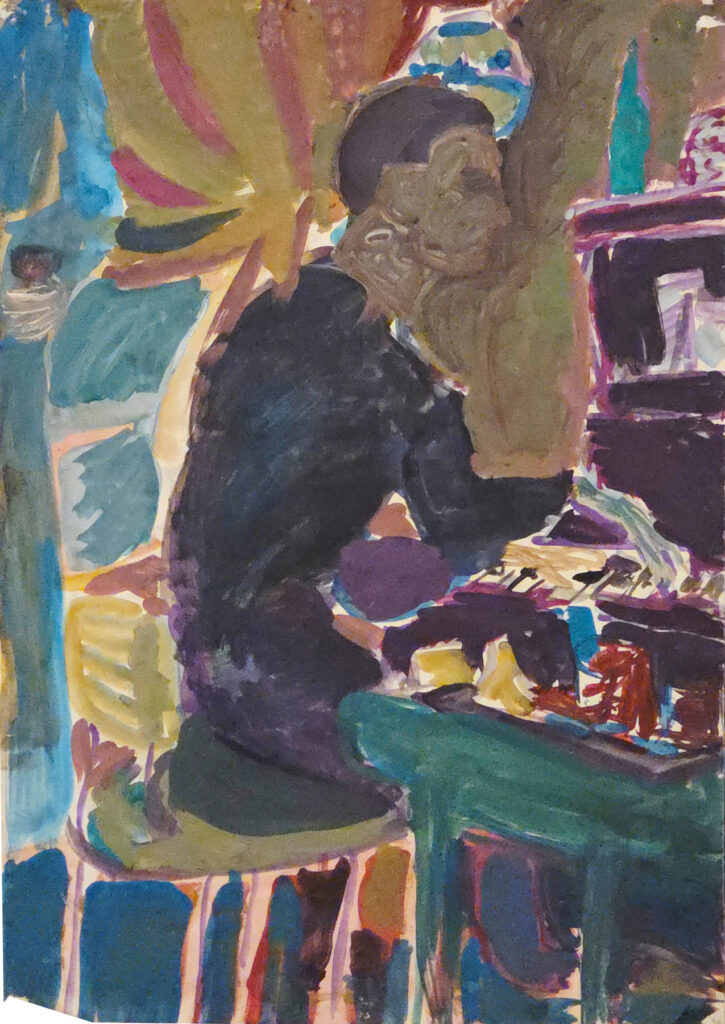 Tamyo Leonard, Pianist, Papierarbeit, 50 x 42 cm