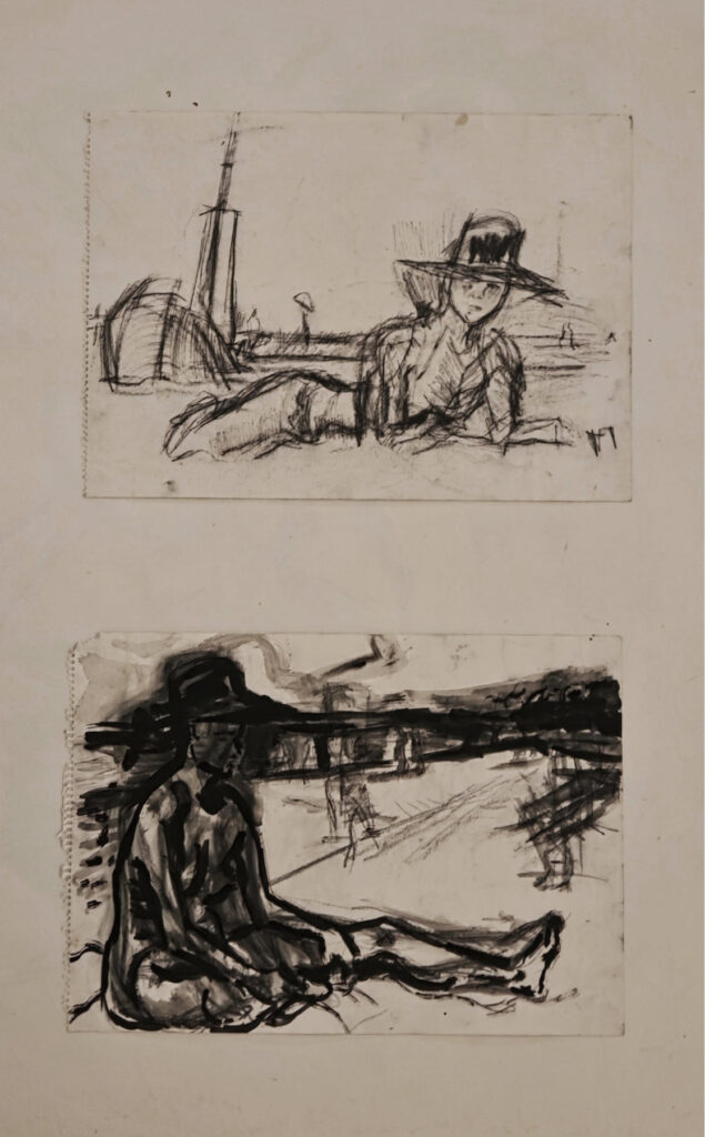 Tamyo Leonard, Usedom am Strand, Papierarbeiten 2 x 41 x 30 cm